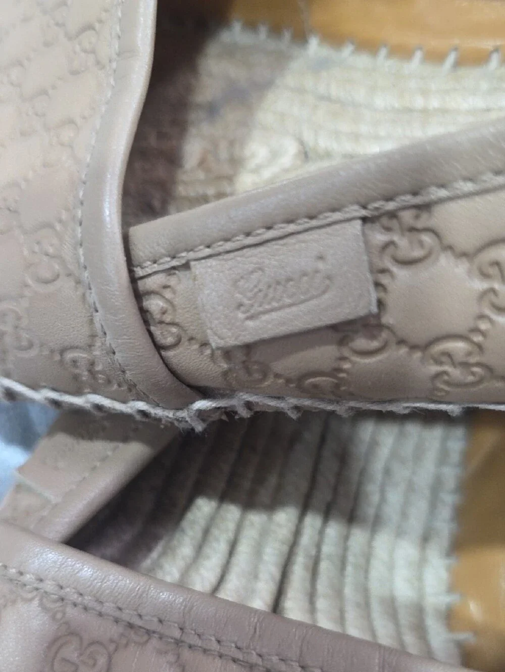 Gucci Tan Beige GG Monogram Espadrilles
